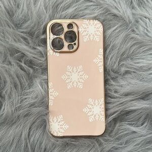 Gold Snowflake Design Phone Case with Camera Cutout